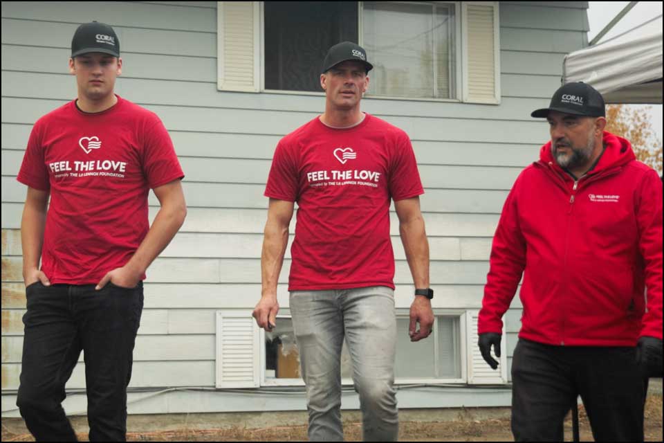 Coral Home Comfort team during a Lennox Feel The Love installation in Kelowna