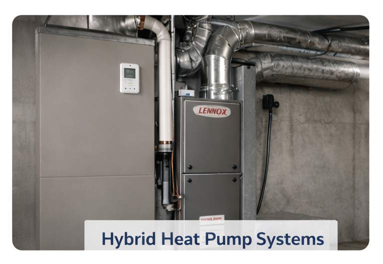 Hybrid heat pump and furnace system